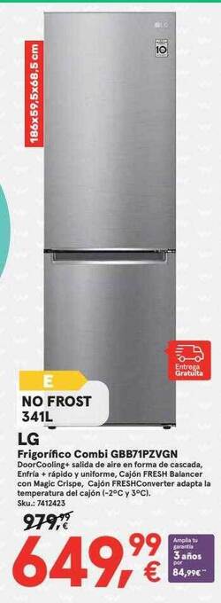Worten Lg Frigorifico Combi Gbb71pzvgn oferta