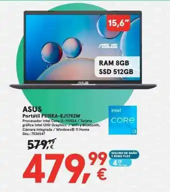Worten Asus Portátil F51ea-ej1782w Intel Core I3 oferta