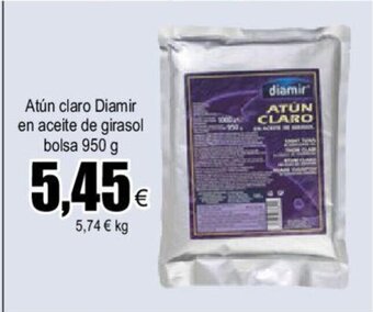 FROIZ Atún claro Diamir en aceite de girasol bolsa 950 g oferta
