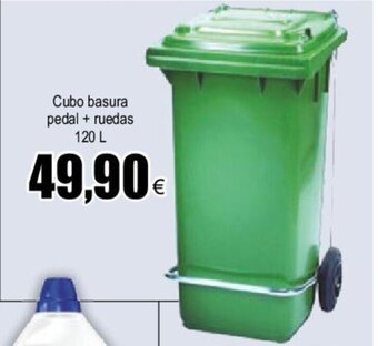 FROIZ Cubo basura pedal + ruedas 120 L oferta