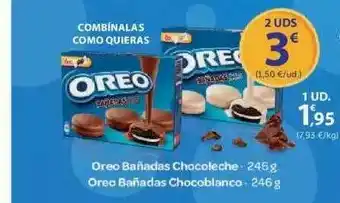 SPAR Oreo Bañadas Chocoleche 246g, Oreo Bañadas Chocoblanco 246g oferta