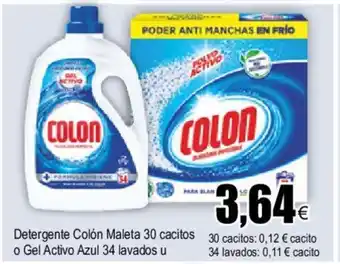 FROIZ Detergente Colón Maleta 30 cacitos o Gel Activo Azul 34 lavados u oferta