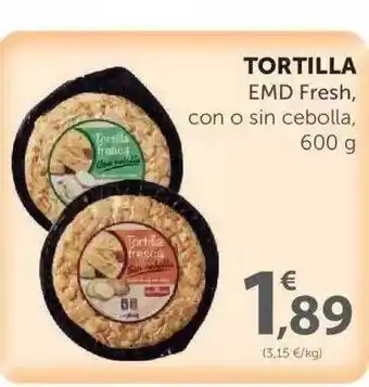SPAR Tortilla EMD Fresh, con o sin cebolla, 600g oferta