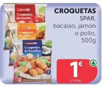 SPAR Croquetas Spar, bacalao, jamón o pollo 500g oferta