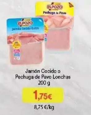 SPAR Jamón Cocido o Pechuga de Pavo Lonchas 200g oferta