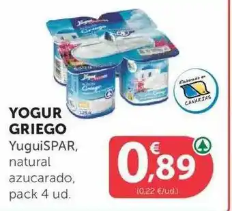 SPAR Yogur Griego YuguiSpar, natural azucarado,pack 4 ud oferta