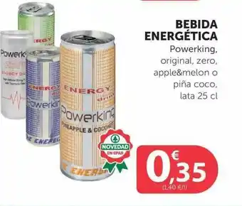 SPAR Bebida Energética Powerking, Original, Zero, Apple&Melon O Piña Coco, Lata 25 Cl oferta