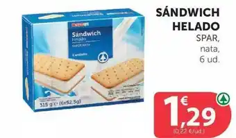 SPAR Sándwich Helado Spar, Nata oferta