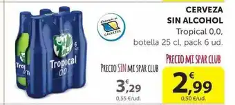 SPAR Cerveza Sin Alcohol Tropical 0,0, Botella 25 Cl oferta