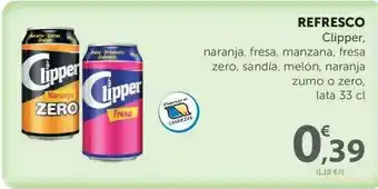 SPAR Refresco Clipper, Naranja, Fresa, Manzana, Fresa Zero, Sandía, Melón, Naranja Zumo O Zero, Lata 33cl oferta