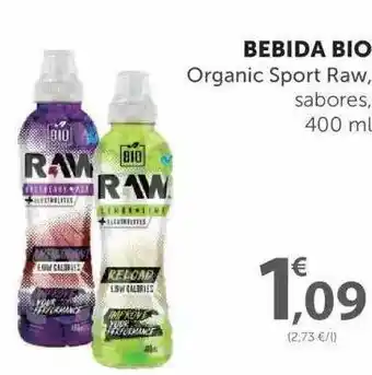 SPAR Bebida Bio Organic Sport Raw, Sabores, 400ml oferta