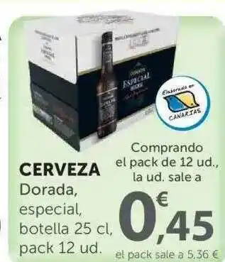 SPAR Cerveza Dorada, Especial Botella 25Cl oferta
