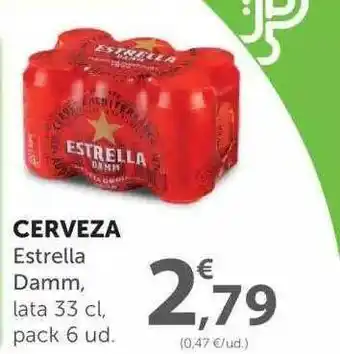 SPAR Cerveza Estrella Damm, Lata 33Cl oferta