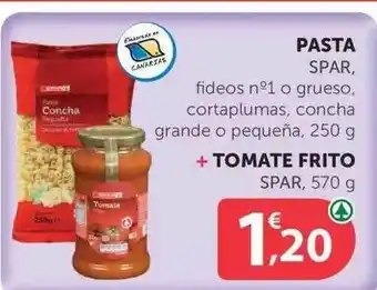 SPAR Pasta Spar, + Tomate Frito Spar 250g oferta