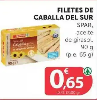 SPAR Filetes De Caballa Del Sur Spar, Aceite De Girasol 90 G oferta