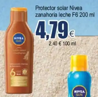 FROIZ Nivea Protector solar zanahoria leche F6 200 ml oferta