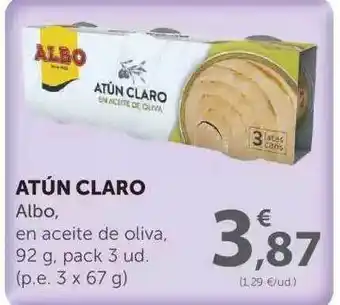 SPAR Atún Claro Albo, En Aceite De Oliva, 92g oferta