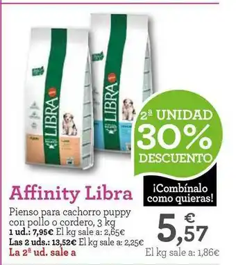 TiendAnimal 2a Unidad 30% Descuento Affinity Libra Pienso Para Cachorro Puppy Con Pollo O Cordero oferta