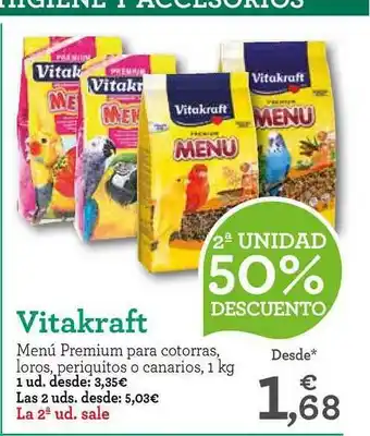 TiendAnimal 2a Unidad 50% Descuento Vitakraft Menú Premium Para Cotorras oferta