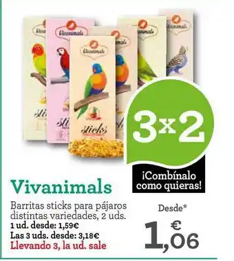 TiendAnimal Vivanimals Barritas Sticks Para Pájaros oferta