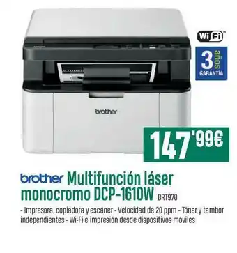 PCBox Brother Multifunción Láser Monocromo DCP-1610W BRT970 oferta