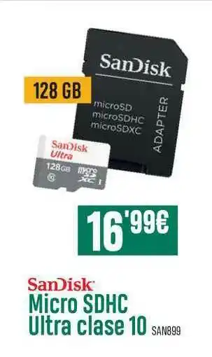 PCBox SanDisk Micro SDHC Ultra Clase 10 SAN899 oferta
