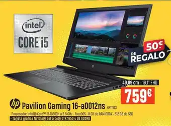 PCBox HP Pavilion Gaming 16-A0012NS HP11103 Computadora Portátil oferta