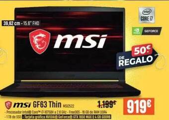 Beep Msi Gf63 Thin oferta
