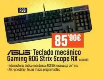 Beep Asus Teclado Mecánico Gaming Rog Strix Scope Rx oferta