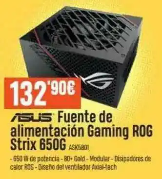 Beep Asus Fuente De Alimentación Gaming Rog Strix 650g oferta
