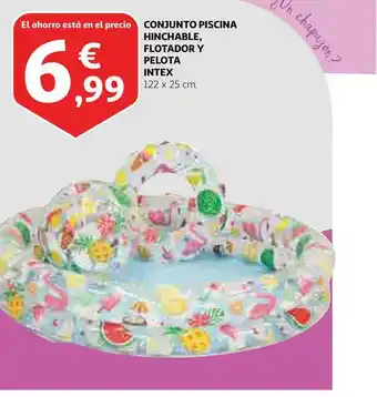 Alcampo Conjunto Piscina Hinchable, Flotador Y Pelota Intex oferta