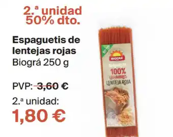 Veritas Espaguetis De Lentejas Rojas Biográ 250 G oferta