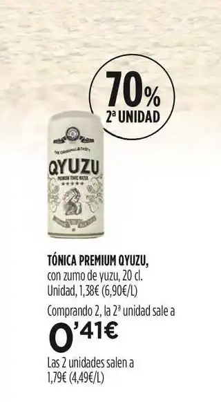 Hipercor 70% 2a Unidad Tónica Premium Qyuzu oferta