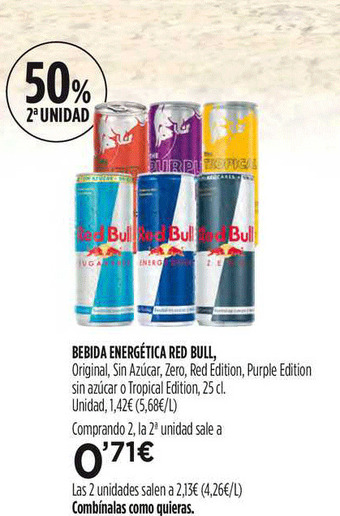 Hipercor Bebida Energética Red Bull oferta
