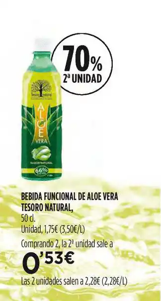 Hipercor Bebida Funcional De Aloe Vera Tesoro Natural 50cl oferta