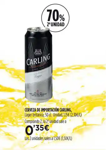 Hipercor Cerveza De Importación Carling oferta