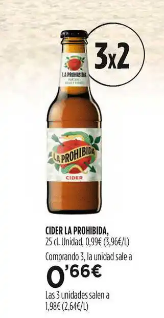 Hipercor Cider La Prohibida 25cl oferta
