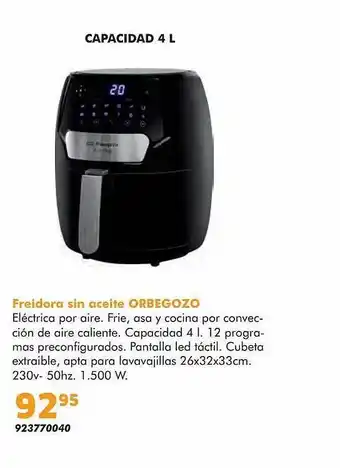 Coinfer Freidora Sin Aceite Orbegozo oferta