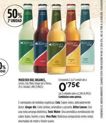 Hipercor Mixer Red Bull Organics oferta