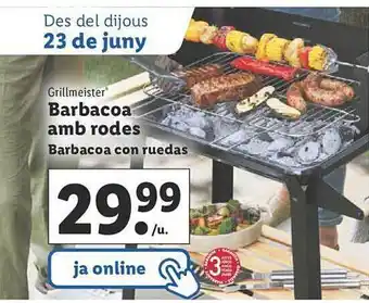 Lidl Grillmeister Barbacoa Amb Rodes Barbacoa Con Ruedas oferta