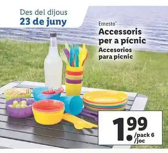 Lidl Ernesto Accessoris Per A Pícnic Accesorios Para Picnic oferta