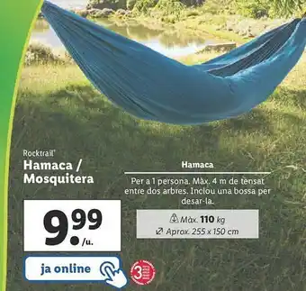 Lidl Rocktrail Hamaca - Mosquitera oferta