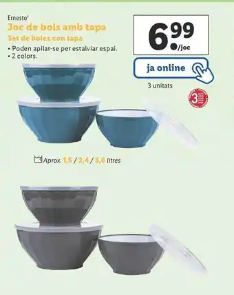Lidl Ernesto Joc De Bols Amb Tapa Set De Boles Con Tapa oferta