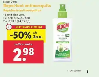 Lidl Bloom Derm Repel-lent Antimmosquits Repelente Antimosquitos oferta