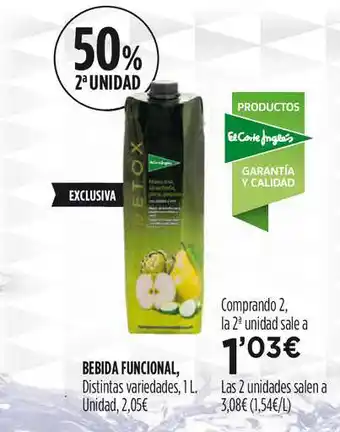 Hipercor Bebida Funcional oferta