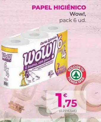 SPAR Gran Canaria Papel Higiénico Wow! oferta