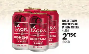 Hipercor Pack De Cerveza Lager Artesanal La Sagra Bohemia oferta