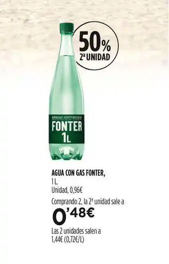 Hipercor Agua Con Gas Fonter 1L oferta
