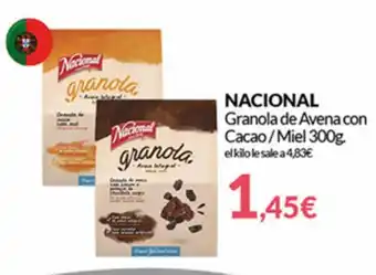 PrimaPrix Nacional Granola de Avena Con Cacoa / Miel 300 g. oferta