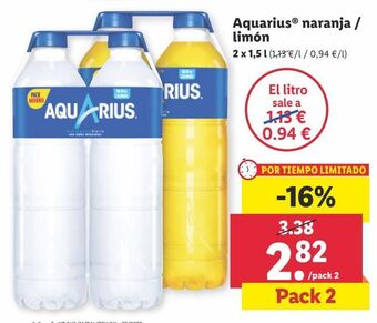 Lidl Bebida isotónica aquarius oferta